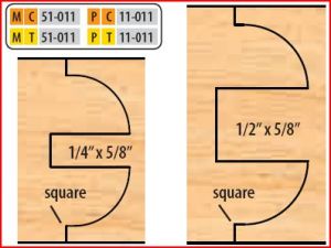 4 X 1 1/4 BORE CT 8 PC DBL-SIDED C&P SETSSQUARE CORNERS