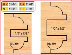 4 X 1 1/4 BORE CT 8 PC DBL-SIDEDC&P SETS SQUARE CORNERS