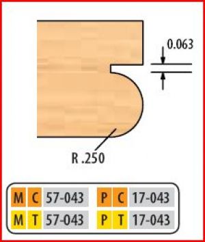 4  X 1 1/4 BORE CT BEAD CUTTER 1/4 R