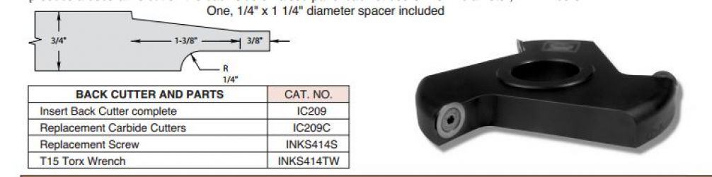 INSERT STYLE RAISED BACK CUTTER